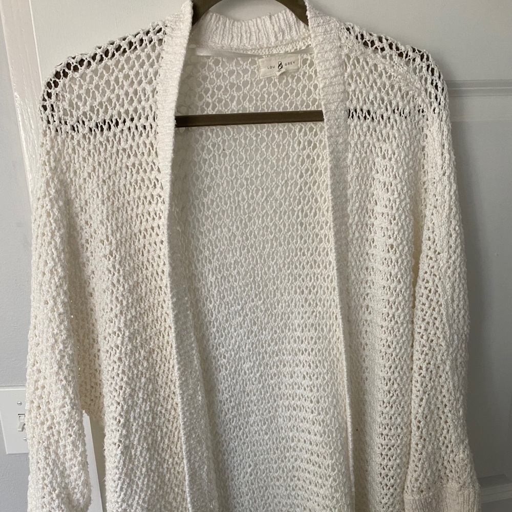 White Crochet Detail Cardigan